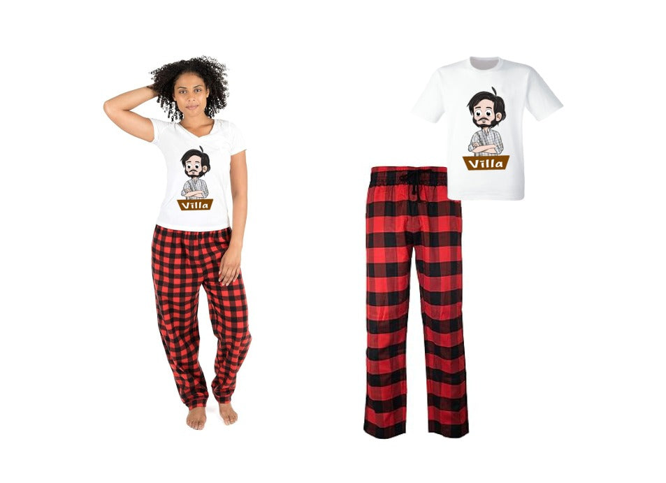 Pijama de Morat | Rojo | cuadros | Manga Corta |Villa