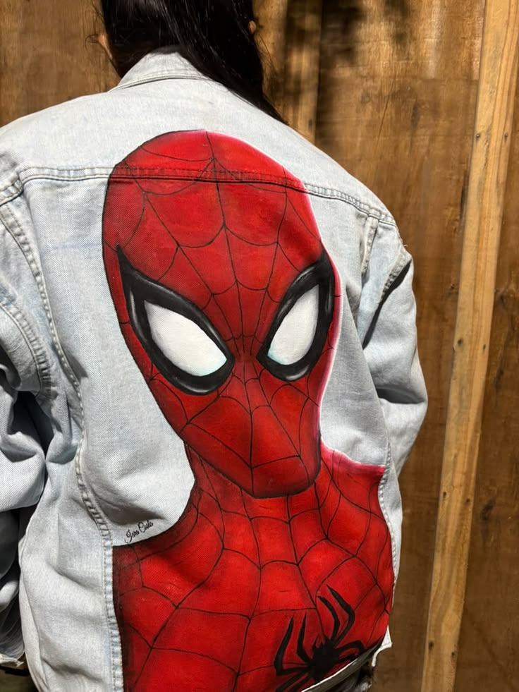 Chaqueta de lona | celeste | Hombre araña | Spiderman | silueta spider man