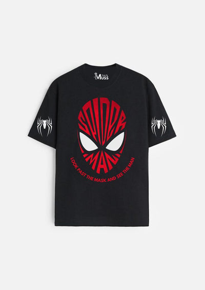 Playera | Negro | Hombre araña | spiderman | Look past the mask and see the man