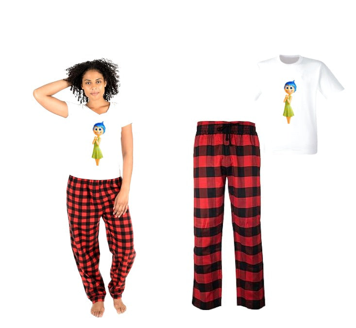 Pijama de intensamente | Rojo | cuadros | Manga Corta|Alegría