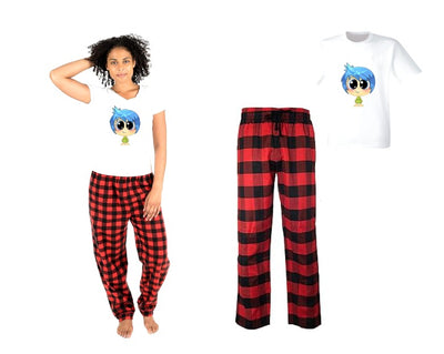 Pijama de intensamente | Rojo | cuadros | Manga Corta|Alegría
