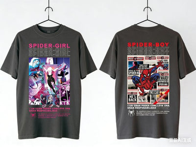Playera | negra | Hombre araña | spiderman | spider- girl y boy