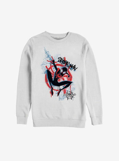 Sudadera | Cuello redondo | blanco | hombre araña| Spider man | Spiderman-miles