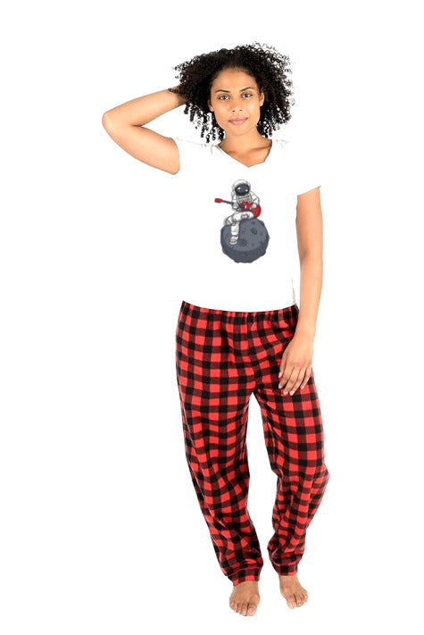 Pijama de Guitarra | Rojo | cuadros | Manga Corta