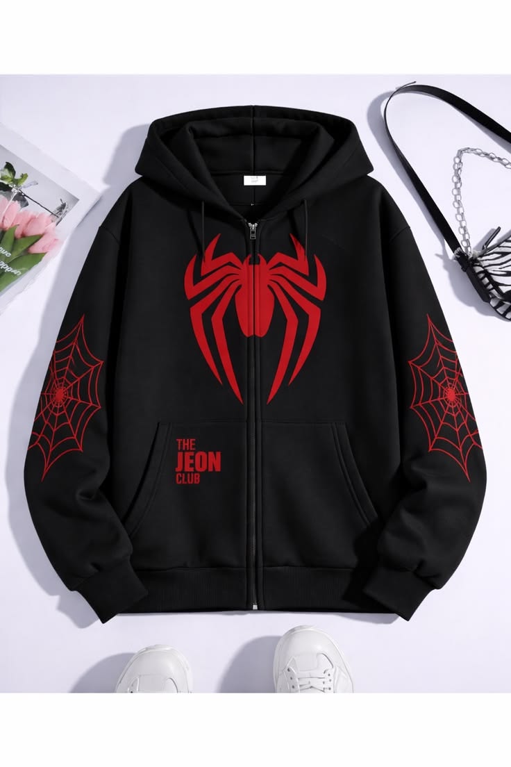 Sudadera | negro | Hombre Araña | Spider man | spider man hoodie black