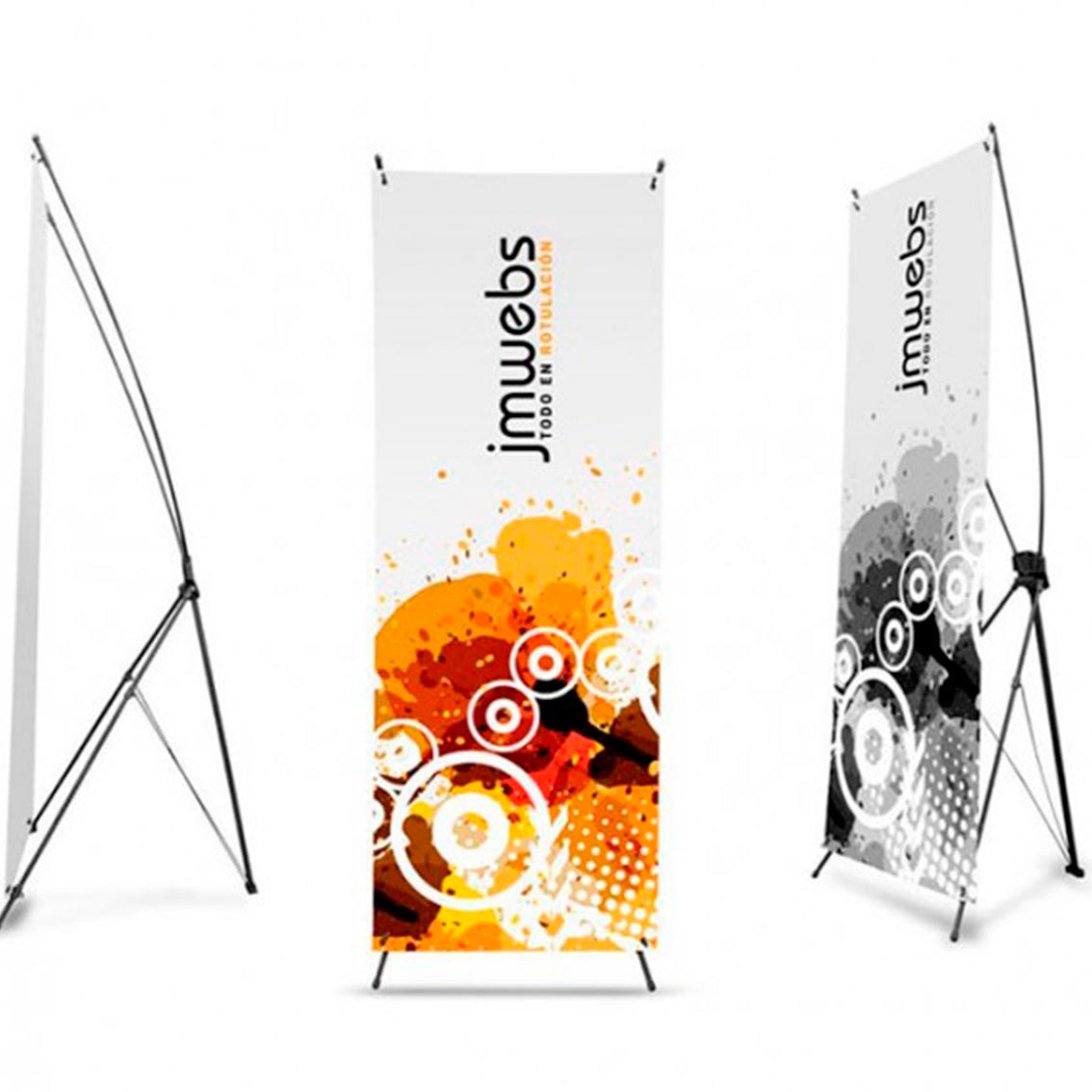 Display tipo X ajustable para negocios 80 cms x 180 cms