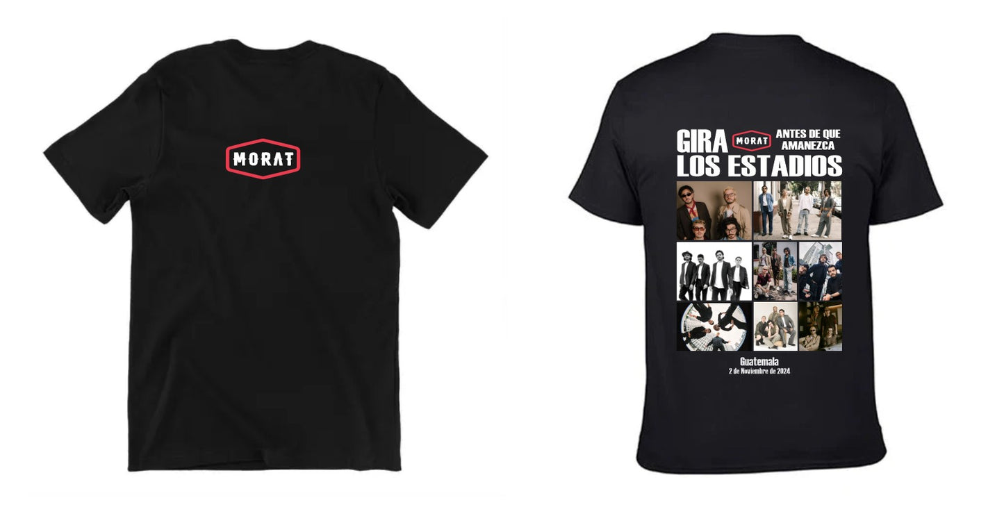 Playera Morat | Negra | Collage Gira los estadios | Guatemala 2 de noviembre 2024