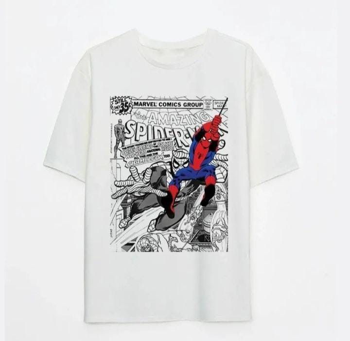 Playera | blanca| Hombre araña | spiderman | Marvel Comics Grup