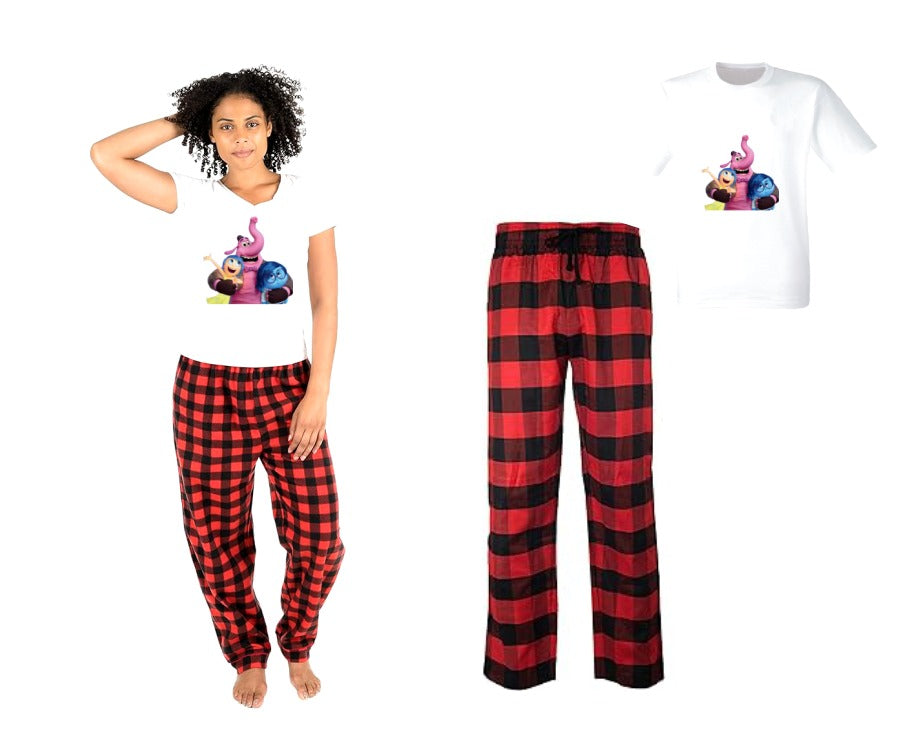 Pijama de intensamente | Rojo | cuadros | PERSONAJES