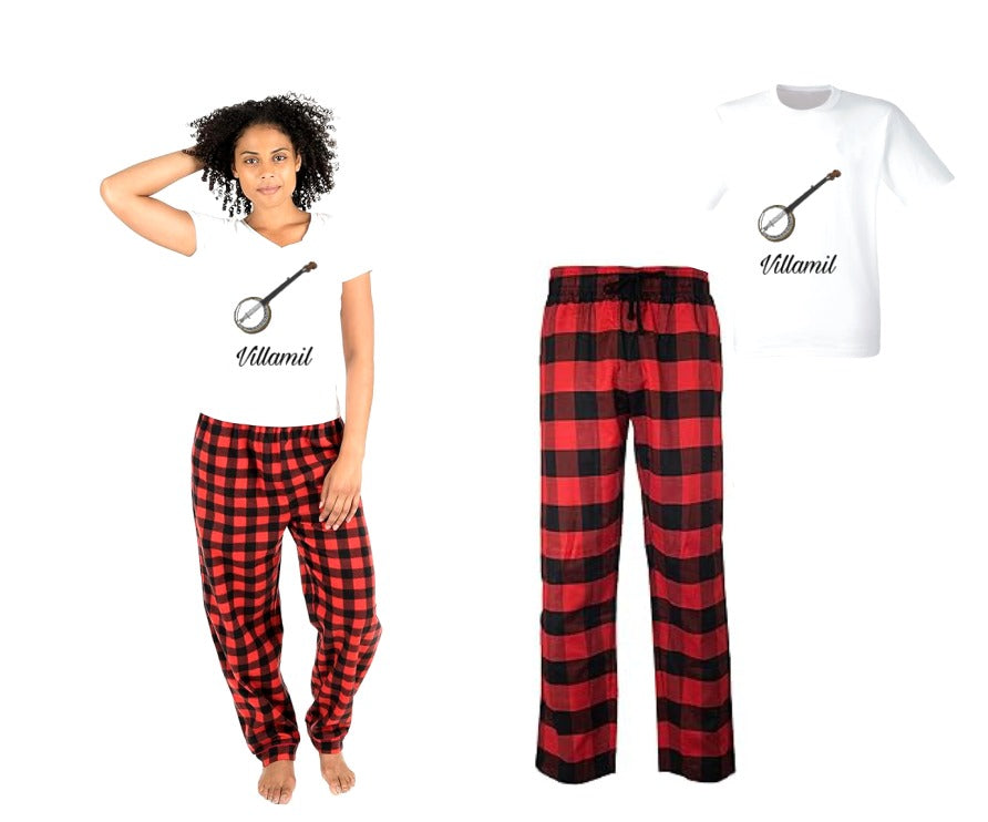 Pijama de Guitarra | Rojo | cuadros | Villamil