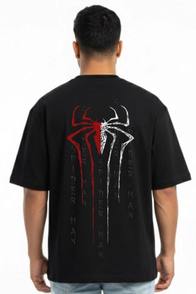 Playera | negro | Hombre araña | spiderman | Men Printed Round Neck Cotton Blend Black T-Shirt