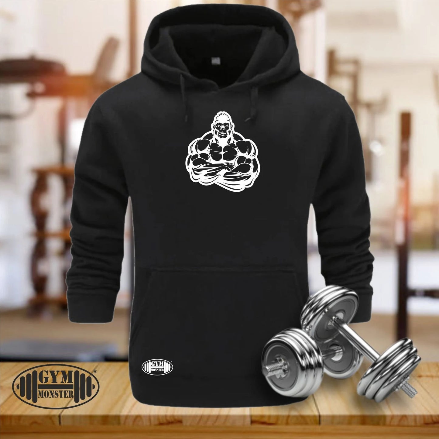 Sudadera Negro | GYM | Gorila Músculos