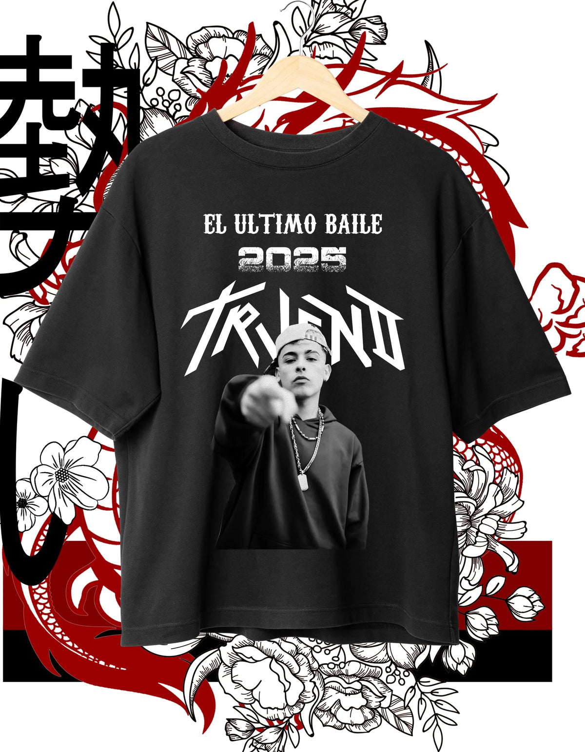 Playera OVERSIZE negro | Trueno | El ultimo baile |