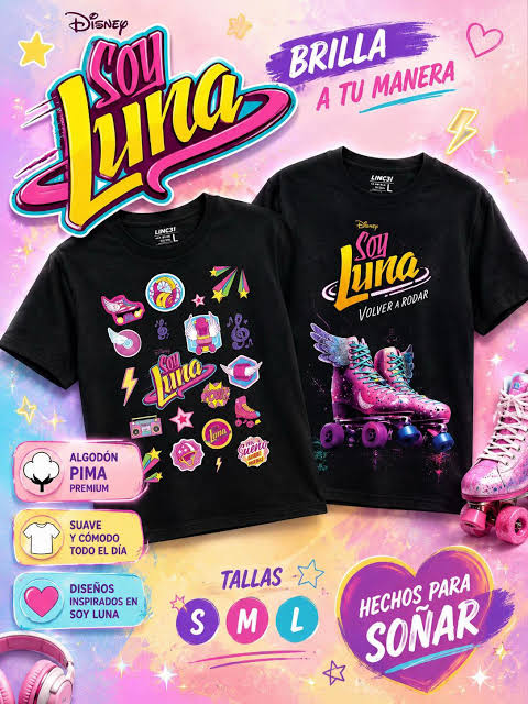 Playera | Negro | Soy Luna | el ultimo show | brilla a tu manera