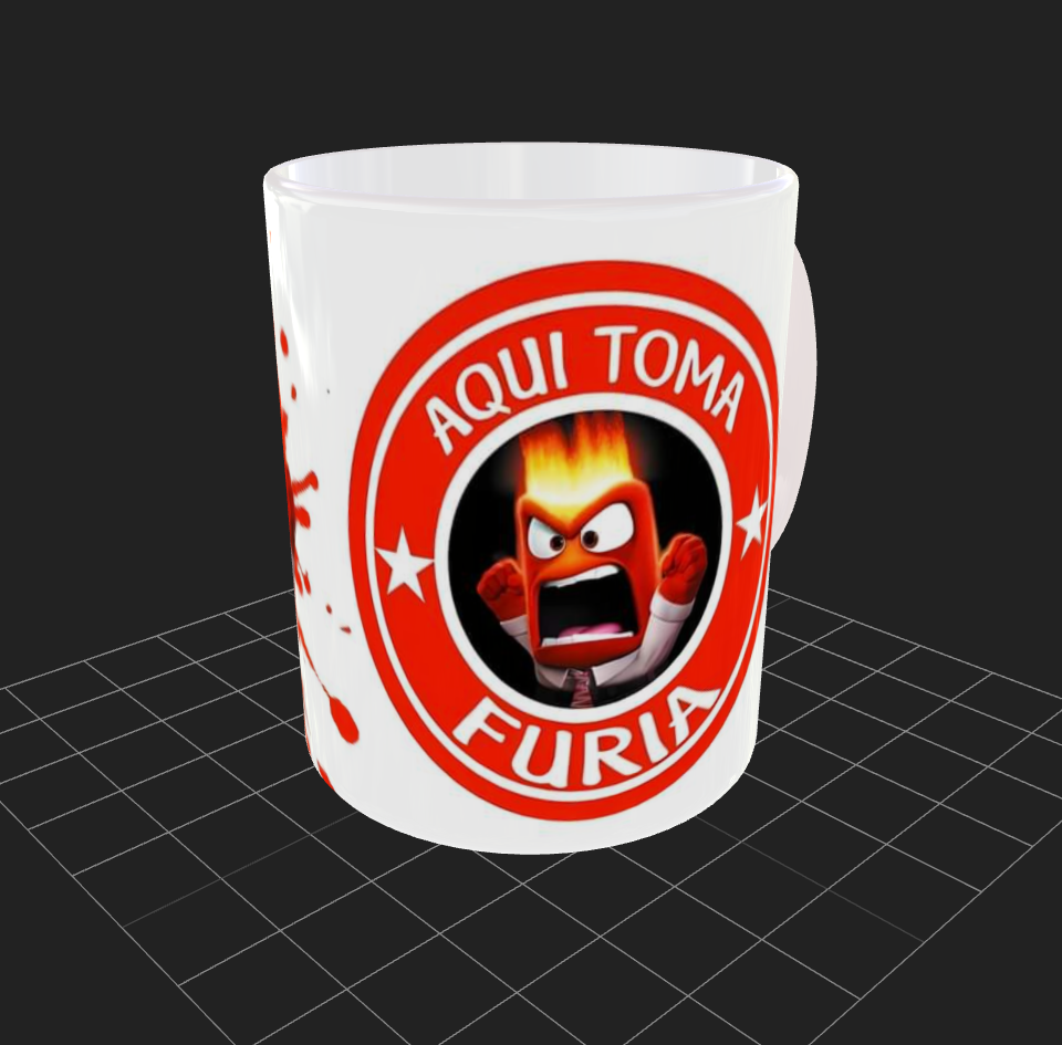 Taza personalizada | Intensamente | Furia Blanco