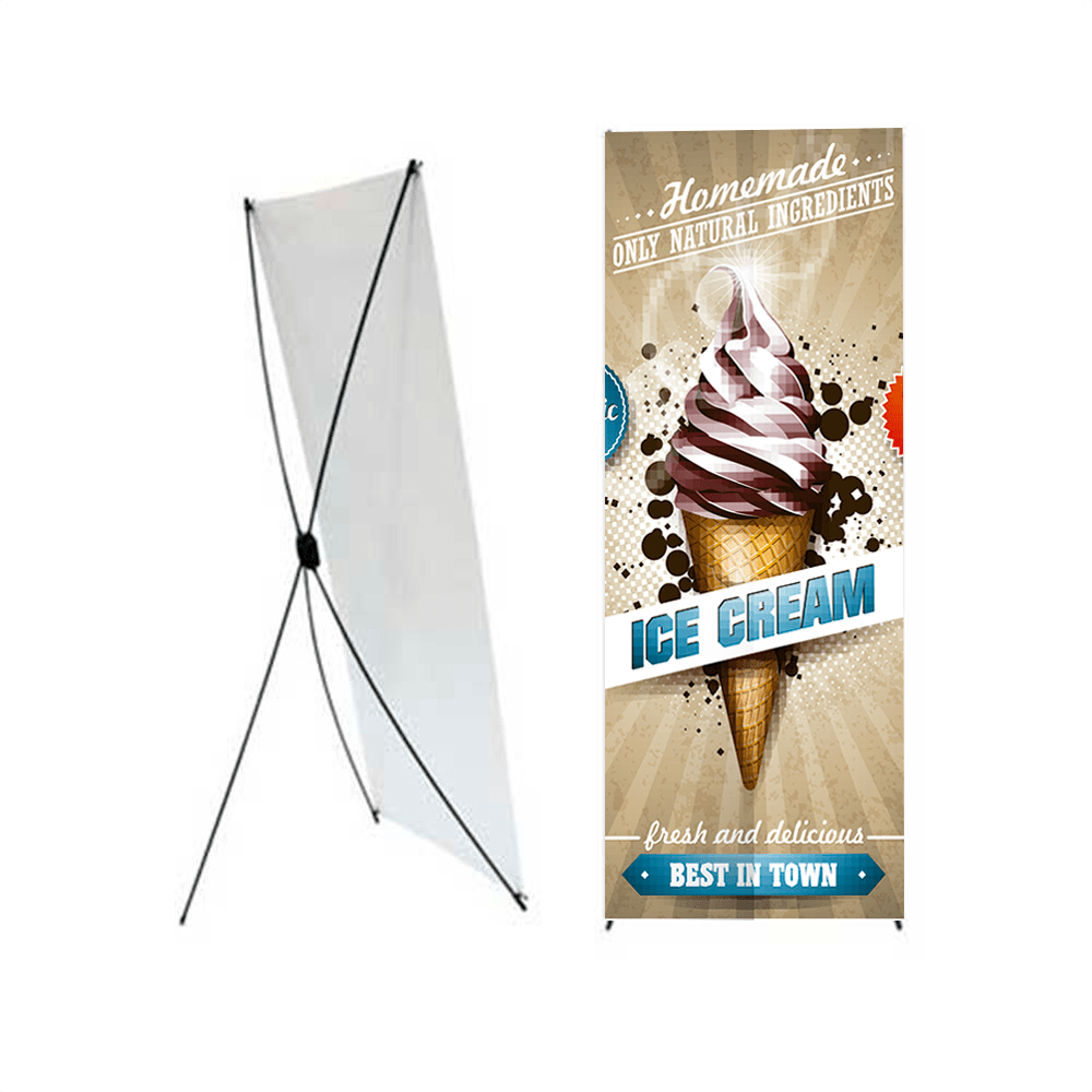 Display tipo X ajustable para negocios 120 cms x 150 cms