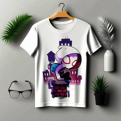 Playera | blanca | Hombre araña | spider woman