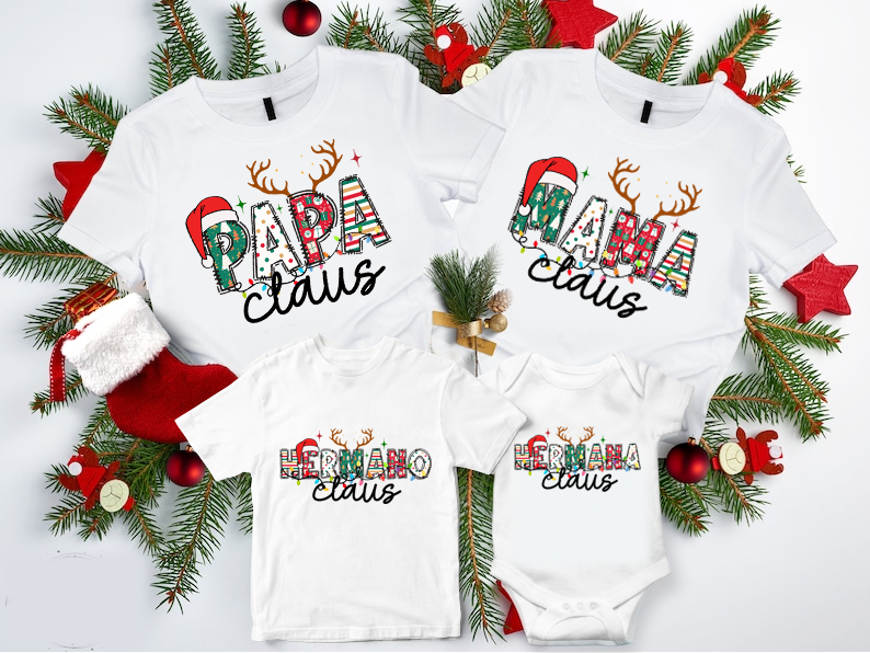 Playera Personalizada| Blanca| Navideña| Familia Navideña