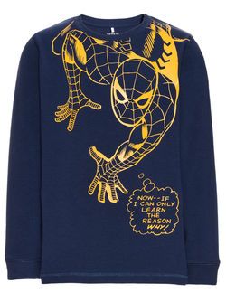 Sudadera | Cuello redondo  | azul marino  | hombre araña| Spider man | Marvel Shirts
