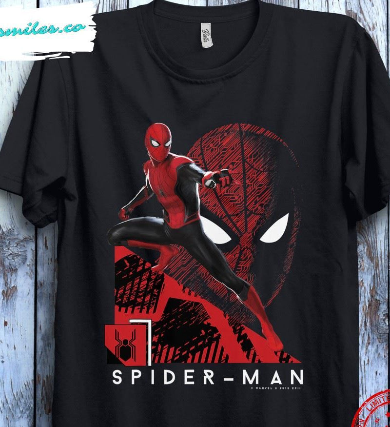Playera | Negro | Hombre araña | spider man | Marvel | Marvel Spider-Man Far From Home Portrait Tech Background Unisex T-Shirt