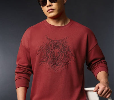 Sudadera | Cuello redondo   | Rojo | hombre araña| Spider man | telarañas enredado