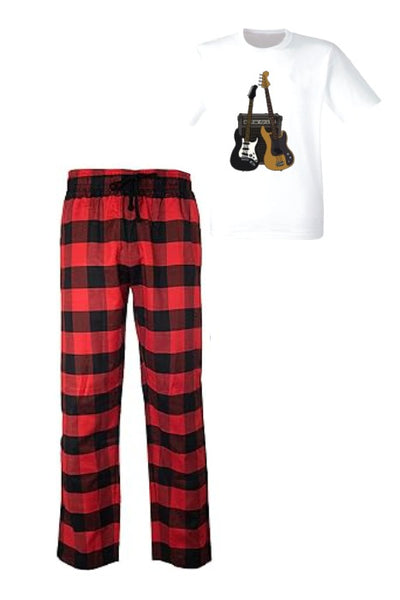 Pijama de Guitarra | Rojo | cuadros | Guitarras