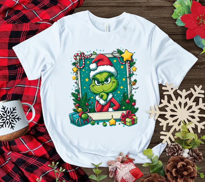 Playera Personalizada| Blanca| Navideña| Grinch 2