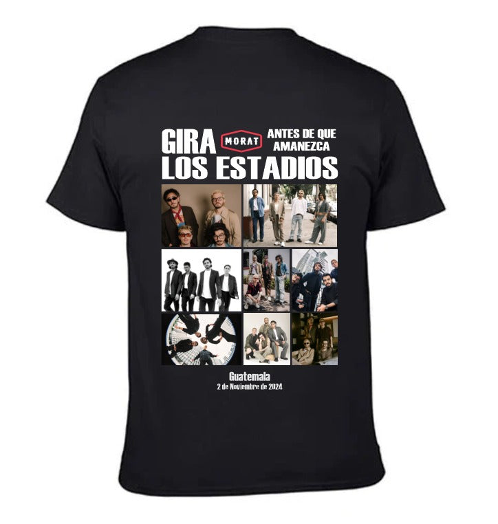 Playera Morat | Negra | Collage Gira los estadios |  Guatemala 2 de noviembre 2024