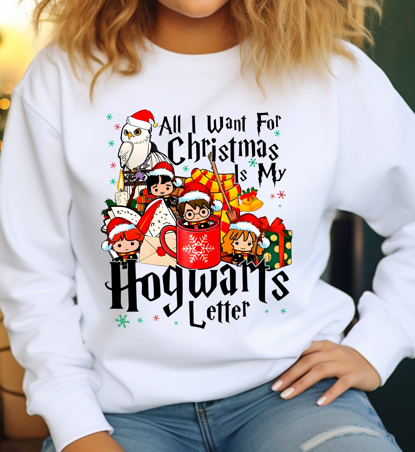 Sueter navideño | blanco | Harry Potter