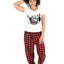 Pijama de Morat | Rojo | Cuadros | Manga Corta | Blanco y Negro