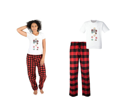 Pijama de Morat | Rojo | cuadros | Manga Corta | Donas