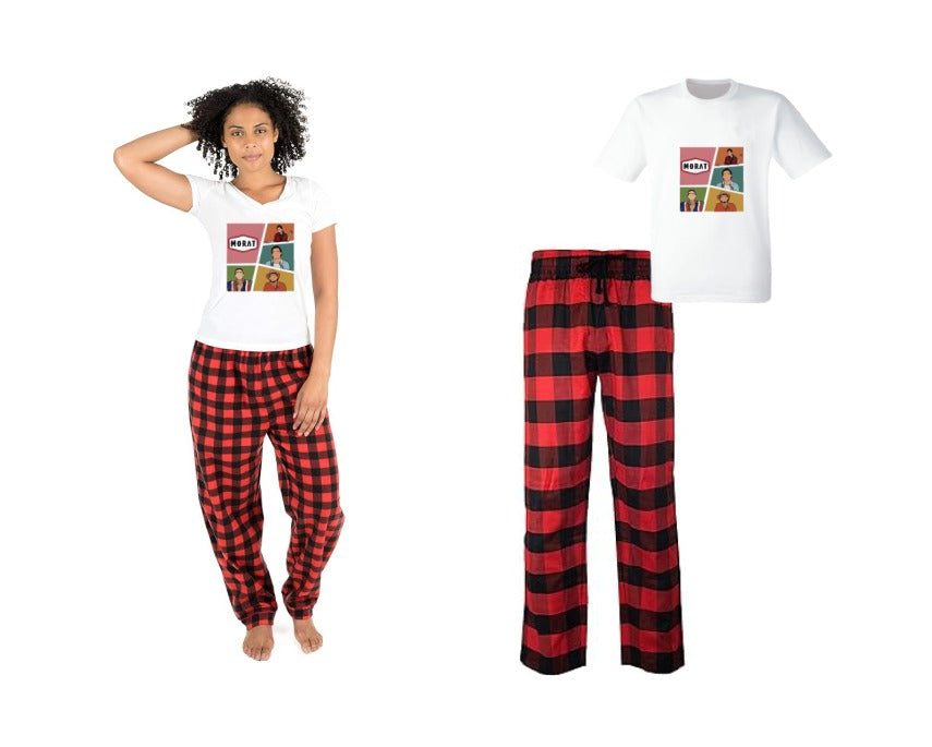 Pijama de Morat | Rojo | cuadros | Manga Corta | Personajes