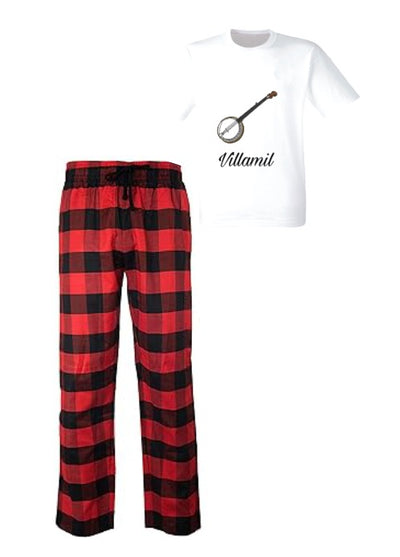 Pijama de Guitarra | Rojo | cuadros | Villamil