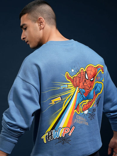 Sudadera | Cuello redondo   | celeste | hombre araña| Spider man | Poom Colorido