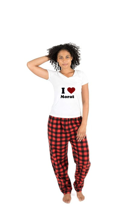 Pijama de Morat | Rojo | cuadros | Manga Corta | I love Morat