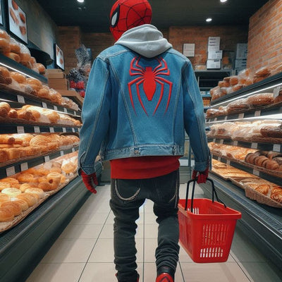 Chaqueta de lona  | Azul  | Hombre araña | Spiderman | Araña roja