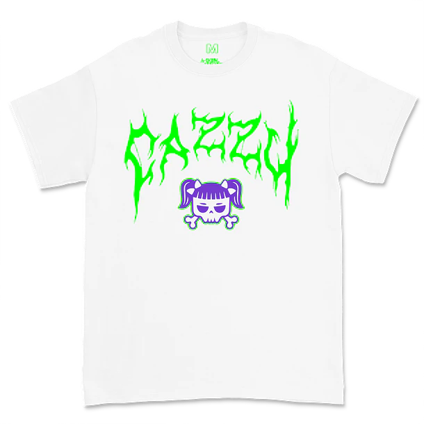 Playera | Blanco | Cazzu | centro Calabera | Grafico Boceto