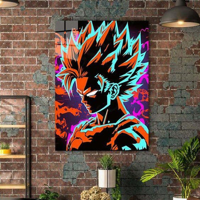 Cuadro Metálico Personalizable | Goku | Silueta Fosforecente