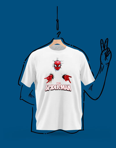 Playera | Blanco  | Hombre araña | spiderman | Telaraña