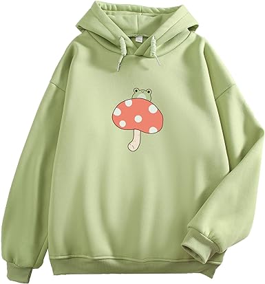 Sudaderos  Personalizadas | rana kawaii con diseño de hongos