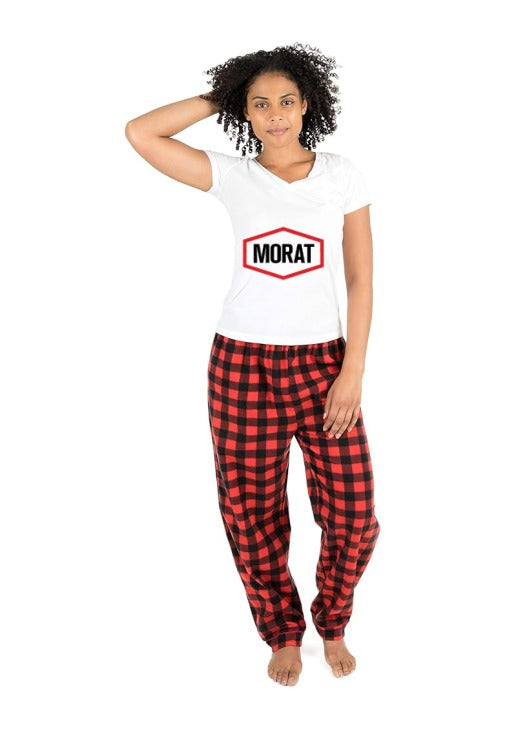 Pijama de Morat | Rojo | cuadros | Manga Corta |  Logo