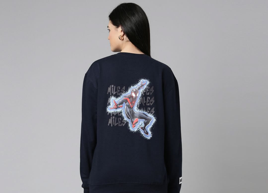 Sudadera | Cuello redondo   | negro | hombre araña| Spider man | salto extravagante