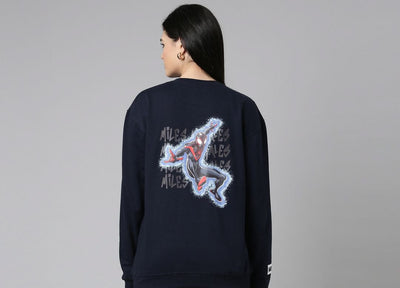 Sudadera | Cuello redondo   | negro | hombre araña| Spider man | salto extravagante