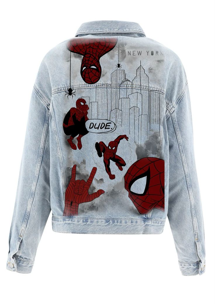 Chaqueta de lona  | Celeste  | Hombre araña | Spiderman | comic spider man