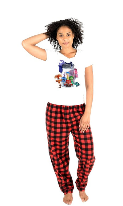 Pijama de intensamente | Rojo | cuadros |Personajes