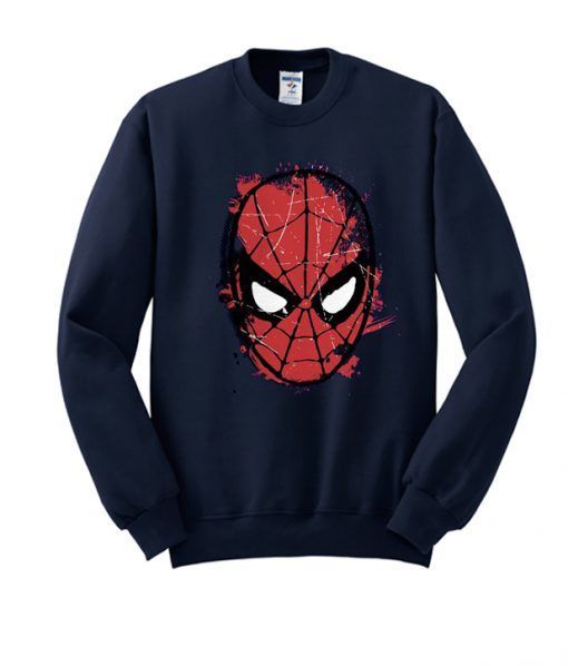 Sudadera | Cuello redondo  | Azul marino | hombre araña| Spider man | Spiderman Face Awesome Sweatshirt