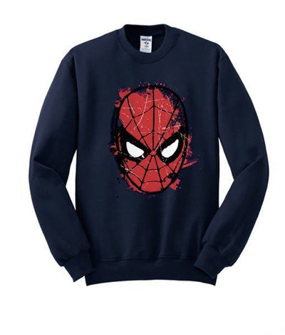Sudadera | Cuello redondo  | Azul marino | hombre araña| Spider man | Spiderman Face Awesome Sweatshirt