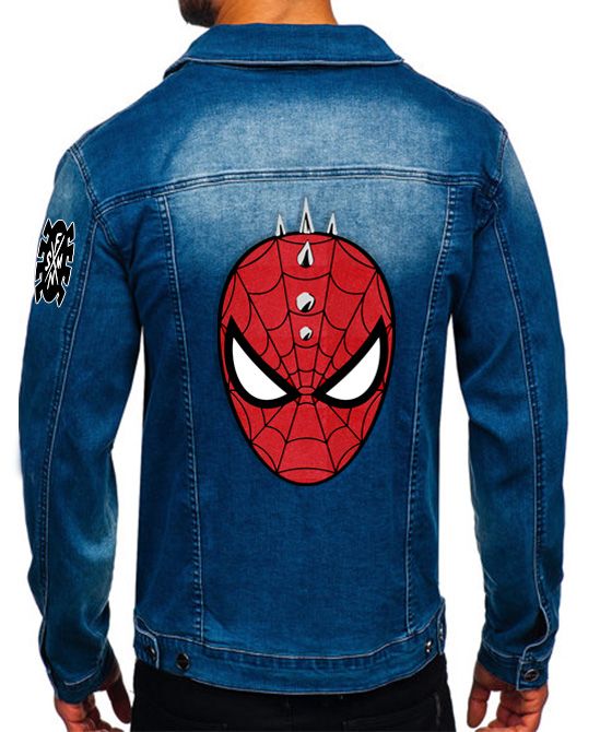 Chaqueta de lona  | celeste | Hombre araña | Spiderman | mascara animado