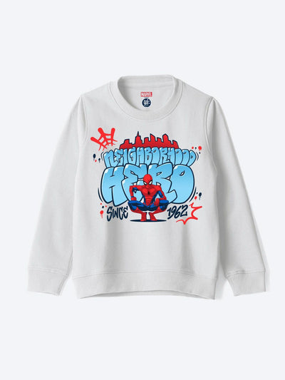 Sudadera | Cuello redondo | Blanco | hombre araña| Spiderman | Swice 1962