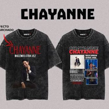 Playera Oversize | Negra | Chayanne | Diseño de Texto Collage
